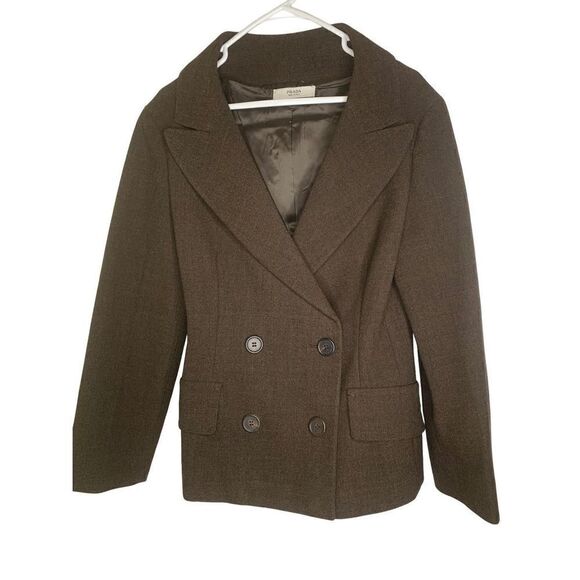 Prada 90’s vintage blazer brown jacket size 46 / US Size 12 - Picture 1 of 16